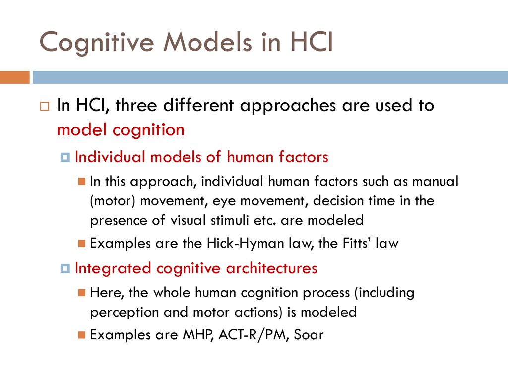 Types of best sale cognitive models